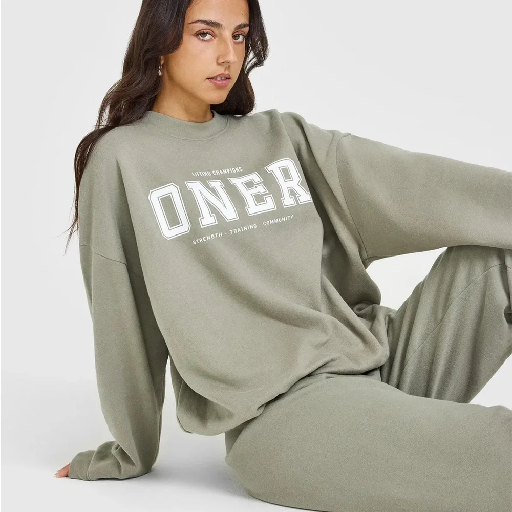ONER ACTIVE MID WEIGHT SWEATSHIRT WITH PRINTED LOGO - Picture 2 of 6